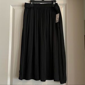 H&M silky black midi skirt